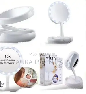 Fold Away LED Light Makeup Mirror