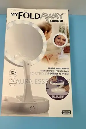 Fold Away LED Light Makeup Mirror
