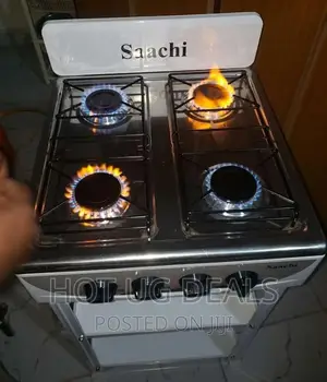 Saachi Stainless Steel 4gas Burner Stove With Shelves –Black