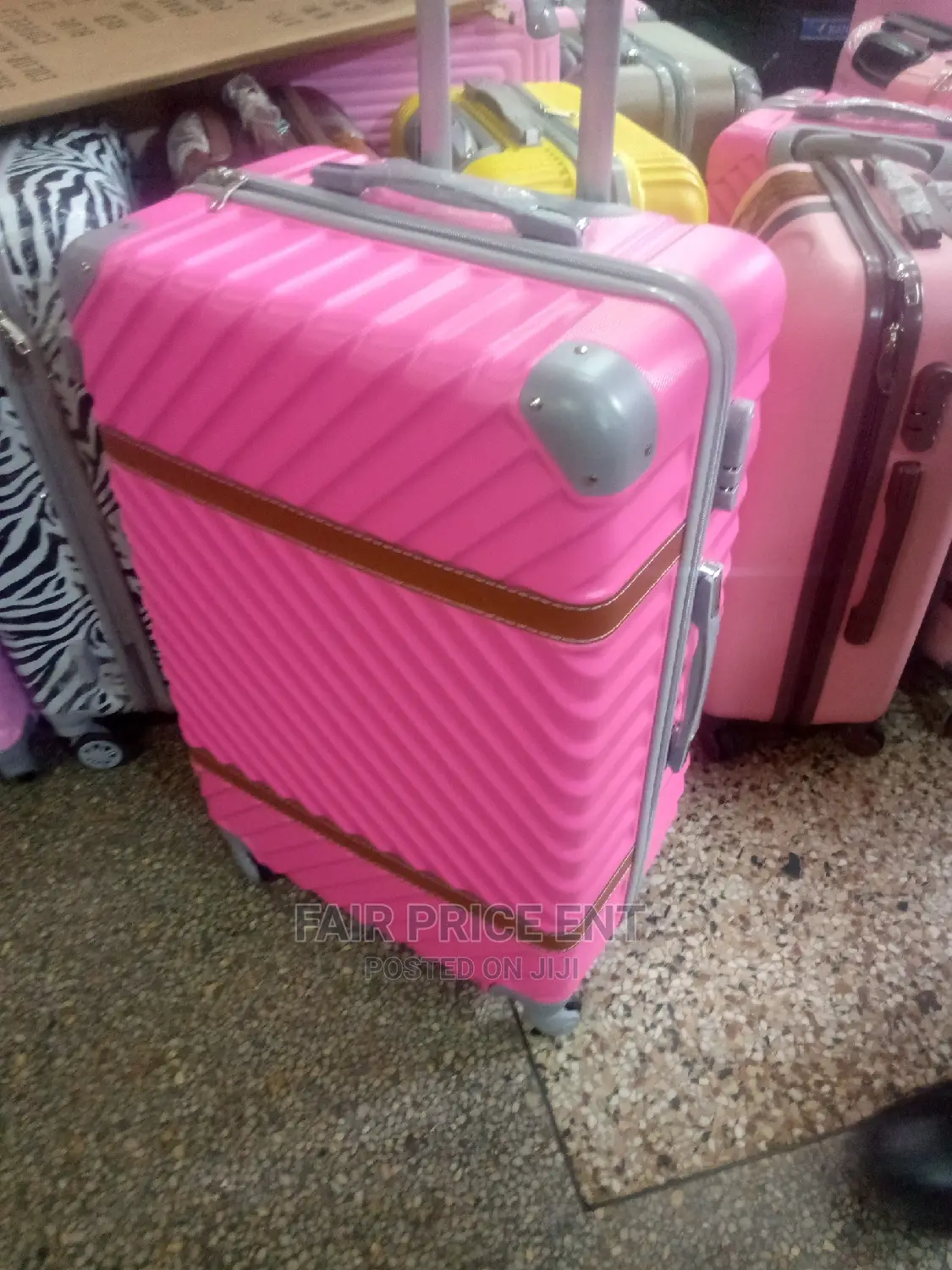 Original Plastic Suitcases.Medium ( Pink)