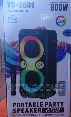 Party Box Rechargeable Bluetooth Speaker With Mic - Black