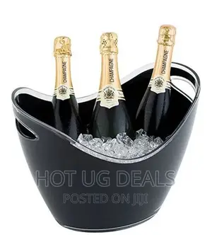 6 Bottle Champagne, Wine Ice Bucket - Black