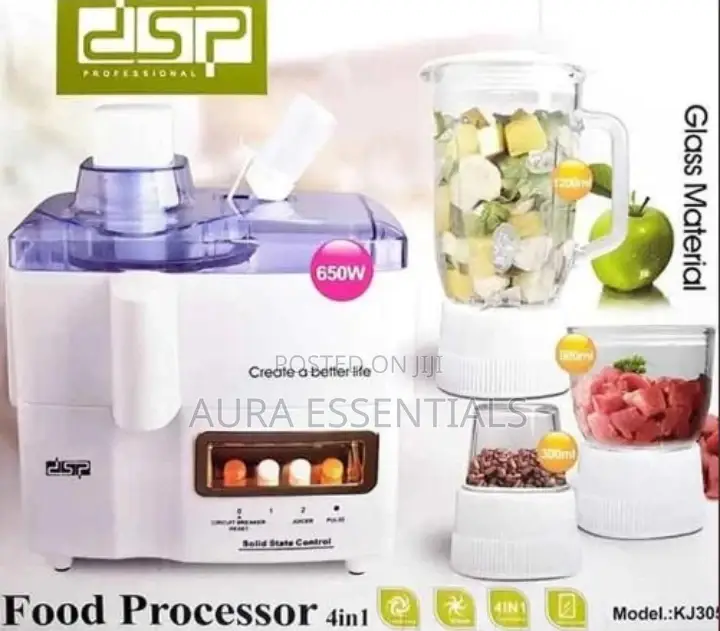 DSP 4 In 1 Glass Food Processor, Extractor,Mixer, Blender
