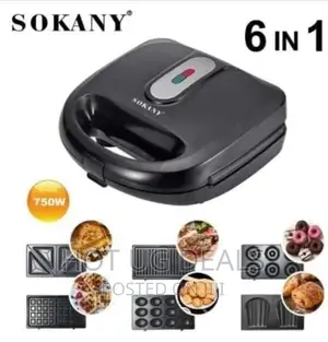 Sokany 6 in 1 Electric Sandwich Maker With Detachable Plates