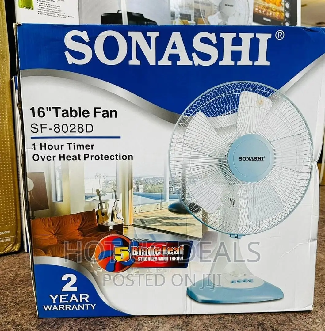 Sonashi SF-8028D 16-Inch Table Fan- White