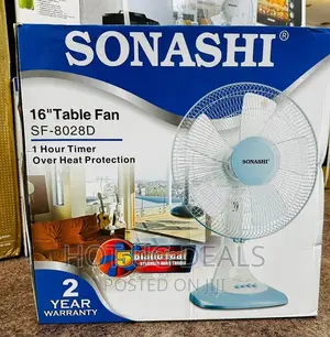 Sonashi SF-8028D 16-Inch Table Fan- White