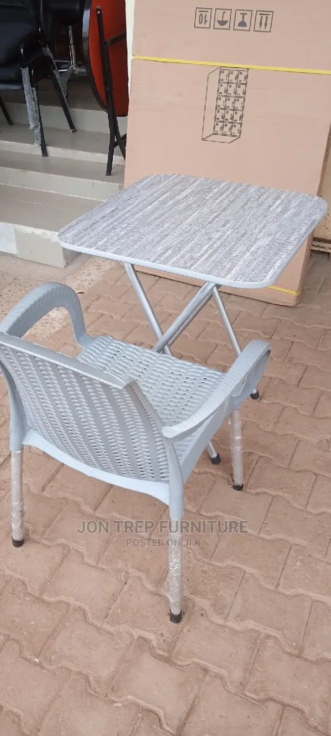 Plastic Reading Chairs Table Gray.