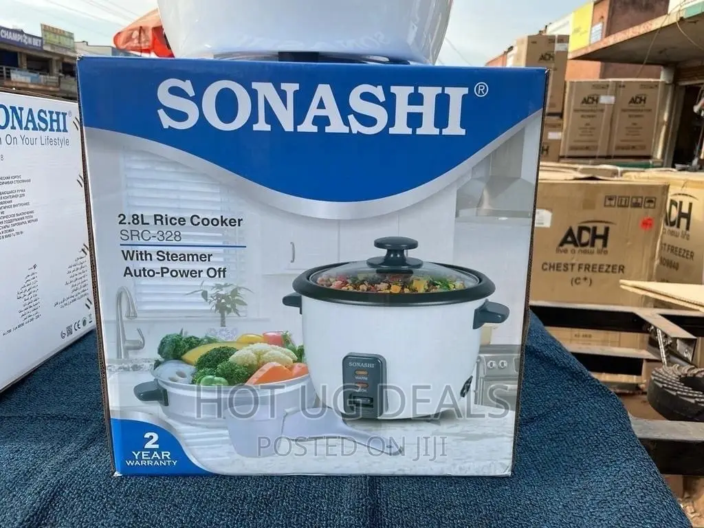 Sonashi 2.8 L Rice Cooker With Steamer – Tempered Glass Lid