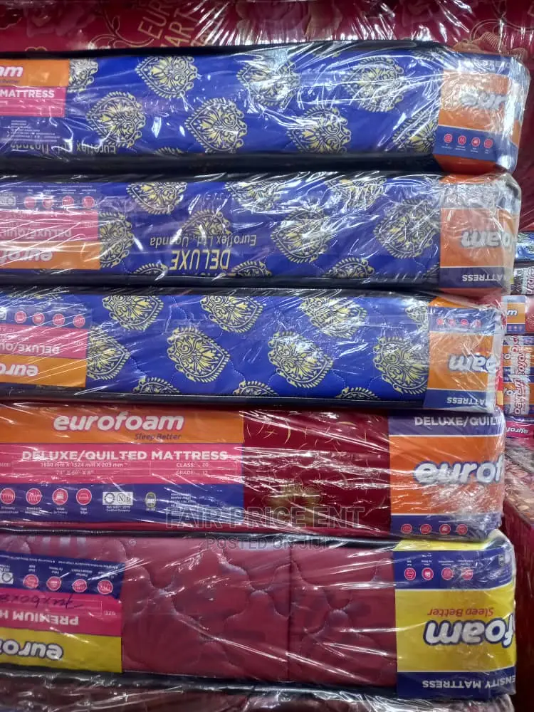 High Density Eurofoam Mattress 6x6x8inches.(Blue)