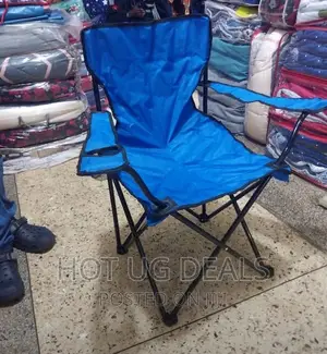 Portable Foldable Chair, Padded Arm Chair With Cup Holder