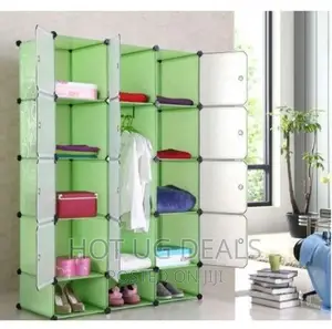Plastic Frame Portable Wardrobe Not Assembled – Green