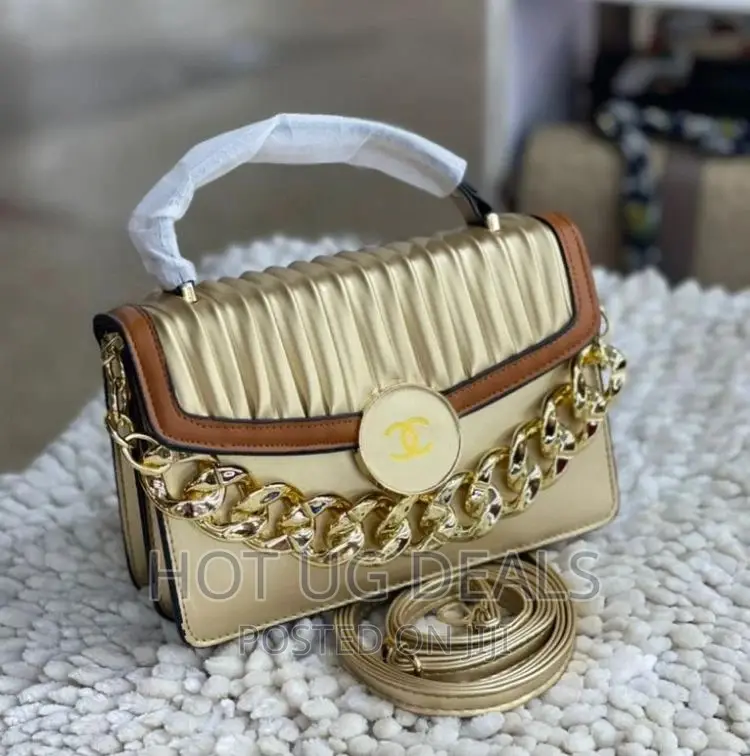 Ladies Designer Classic Handbag - Gold