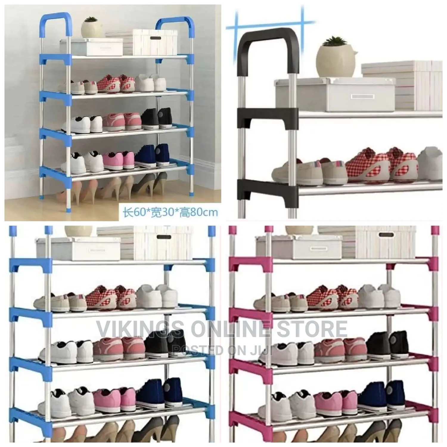4 Layer Stainless Steel Stackable Shoes Rack Organizer