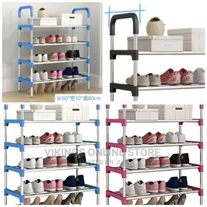 4 Layer Stainless Steel Stackable Shoes Rack Organizer