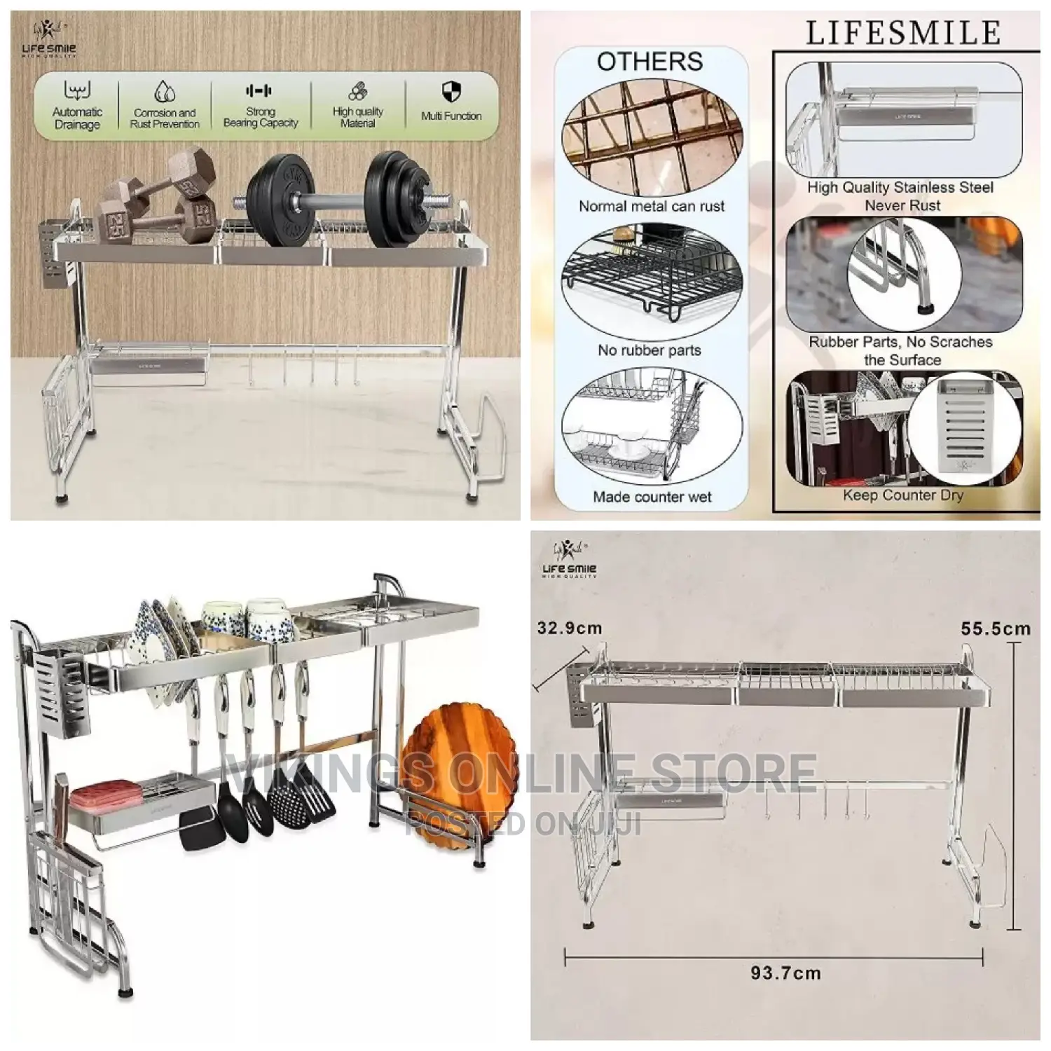 Over Sink Dish Drying Rack, 2 Tier Rack