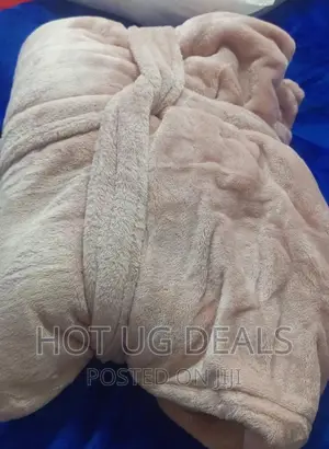 Unisex Exquisite Cotton Bathrobe With Double Pockets- Pink