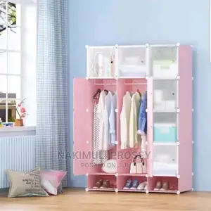 3 Column Plastic Closet-Pink