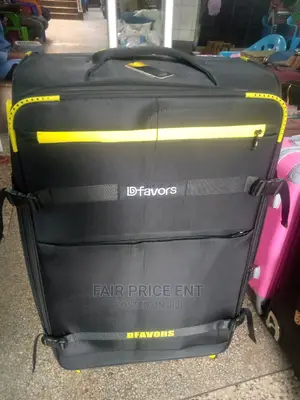 Executive Cloth Suitcase by D Favors.Extra Large( Black)