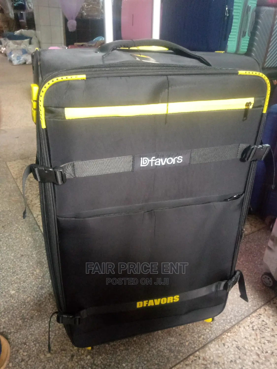 Executive Cloth Suitcase by D Favors.Extra Large( Black)