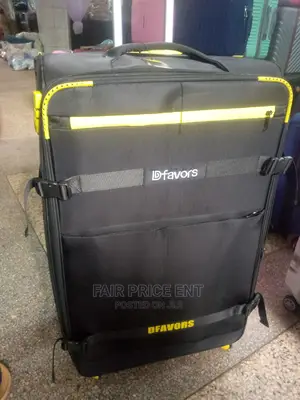 Executive Cloth Suitcase by D Favors.Extra Large( Black)