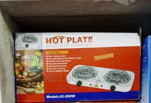 Portable Double Burner Electric Coil Hot Plate - White