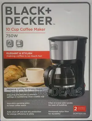 Black+Decker 10 Cup Coffee Maker Machine 750w Dcm750s