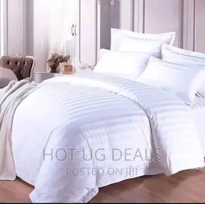 6*6 Luxury Hotel Cotton Satin White Stripe Duvet Cover Set