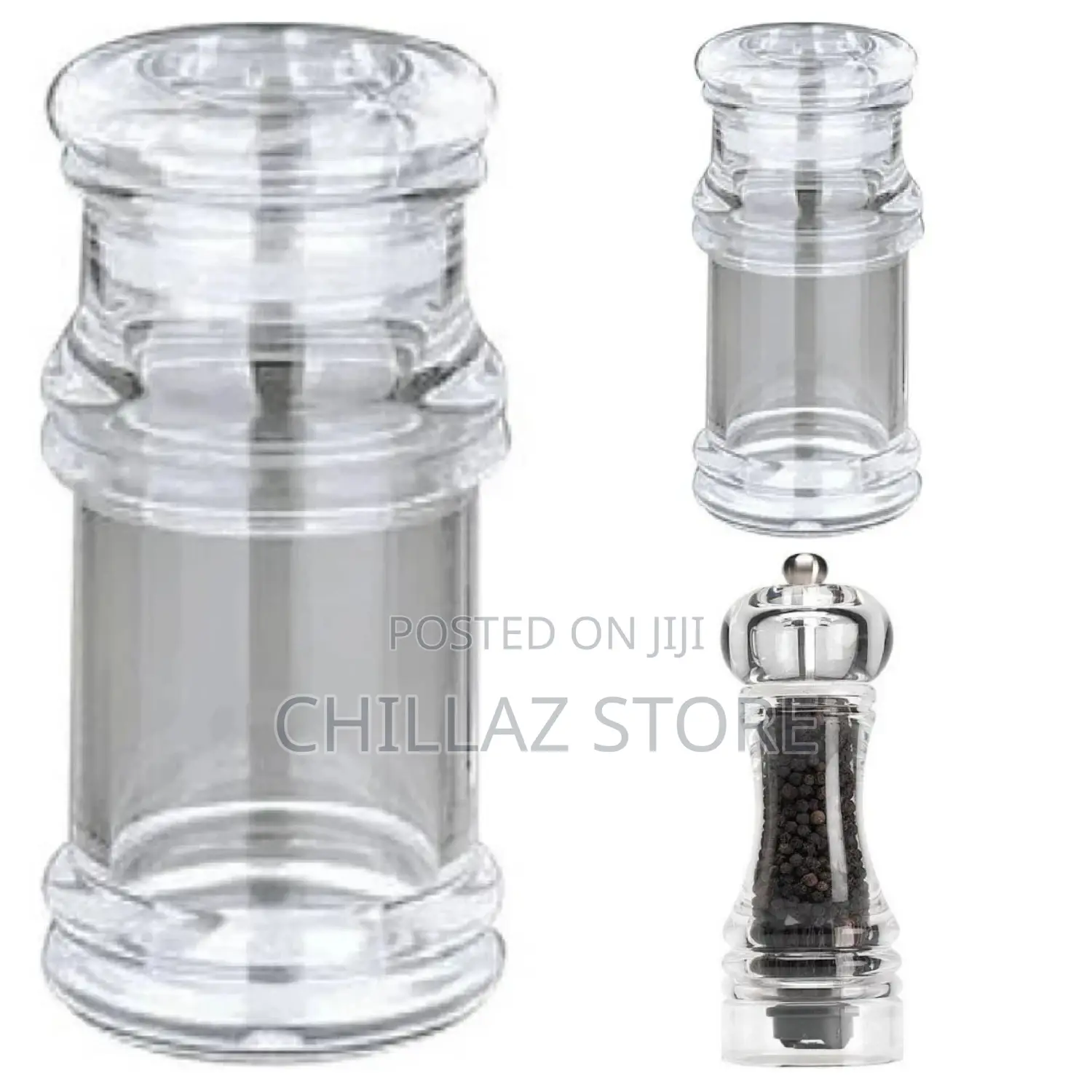 Acrylic Transparent Salt and Pepper Shakers.