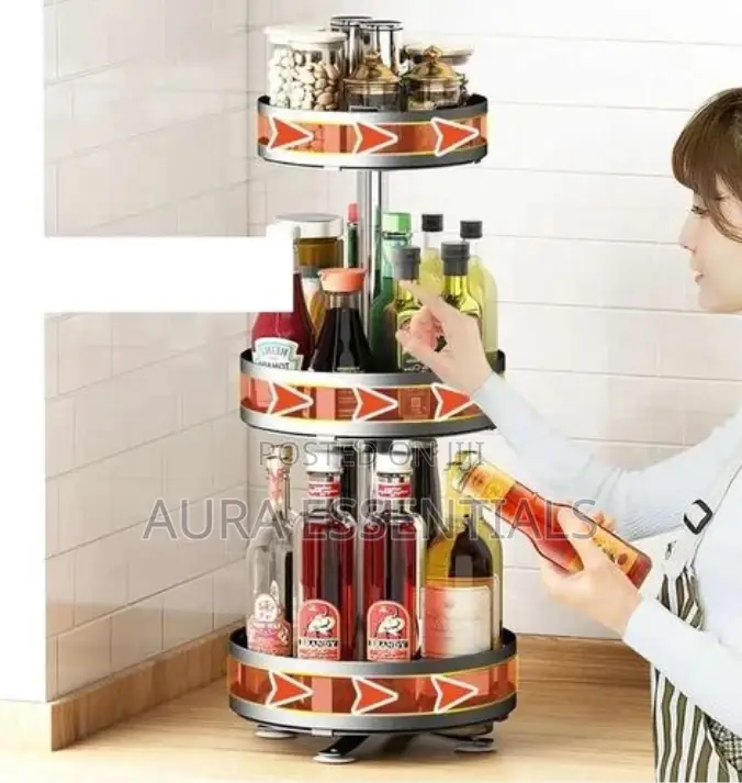 360 Degree's Rotation Multi Function Spice Rack 3 Layers