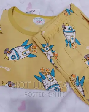 2pc Unisex Kids Night Wear ( 5 - 9 Years) - Multicolor