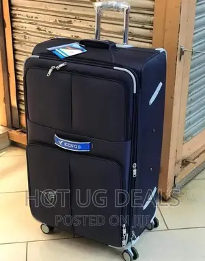 Large Size Leather Travel Suitcase- Black