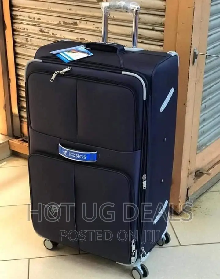 Large Size Leather Travel Suitcase- Black