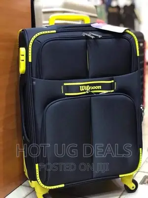 Large Size Leather Travel Suitcase- Black