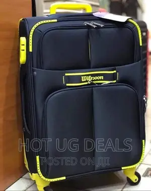 Large Size Leather Travel Suitcase- Black