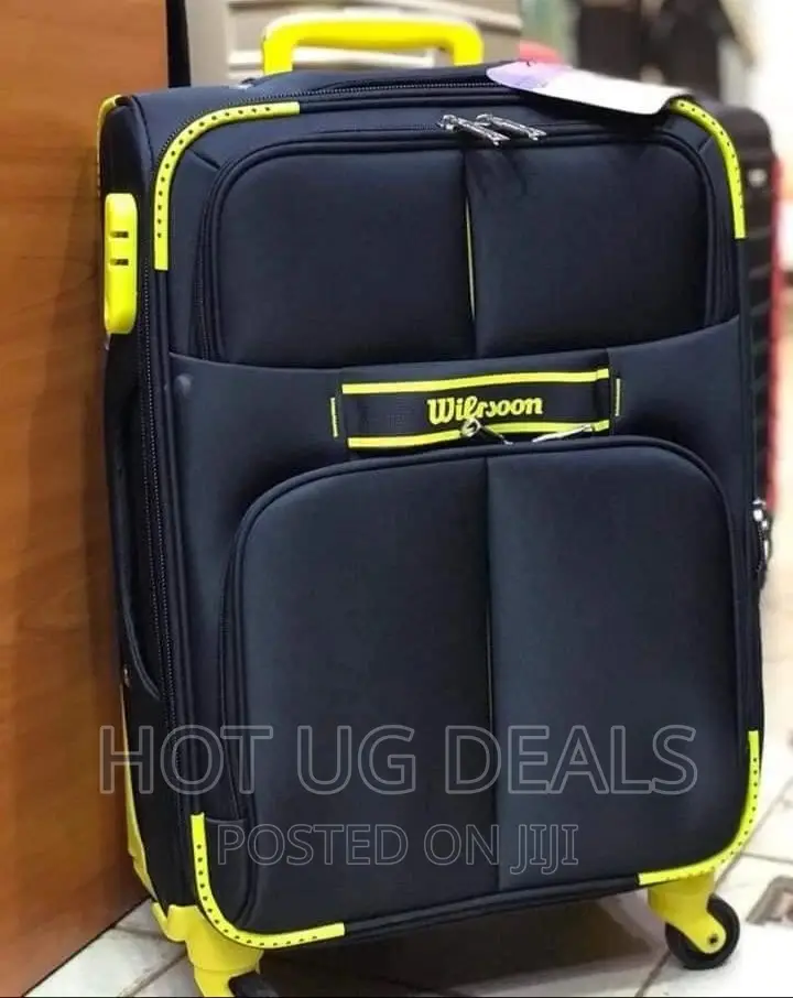 Large Size Leather Travel Suitcase- Black