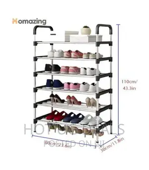 5 Layer Shoe Storage Organizer Rack - Black
