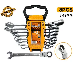 Ingco 8pcs Flexible Ratchet Spanner Set