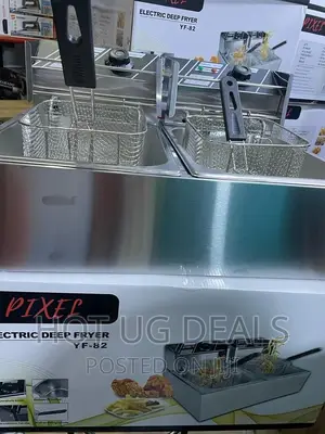 12l Pixel Double Deep Fryer Stainless Steel- Silver
