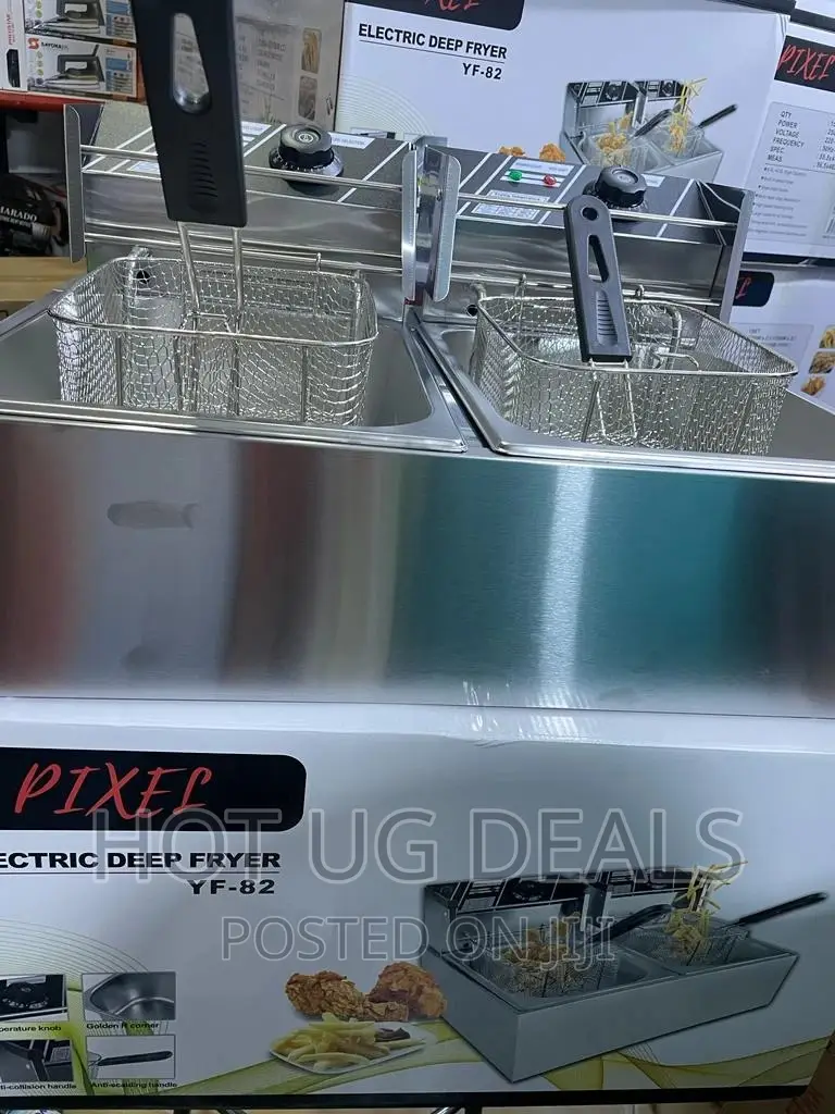 12l Pixel Double Deep Fryer Stainless Steel- Silver