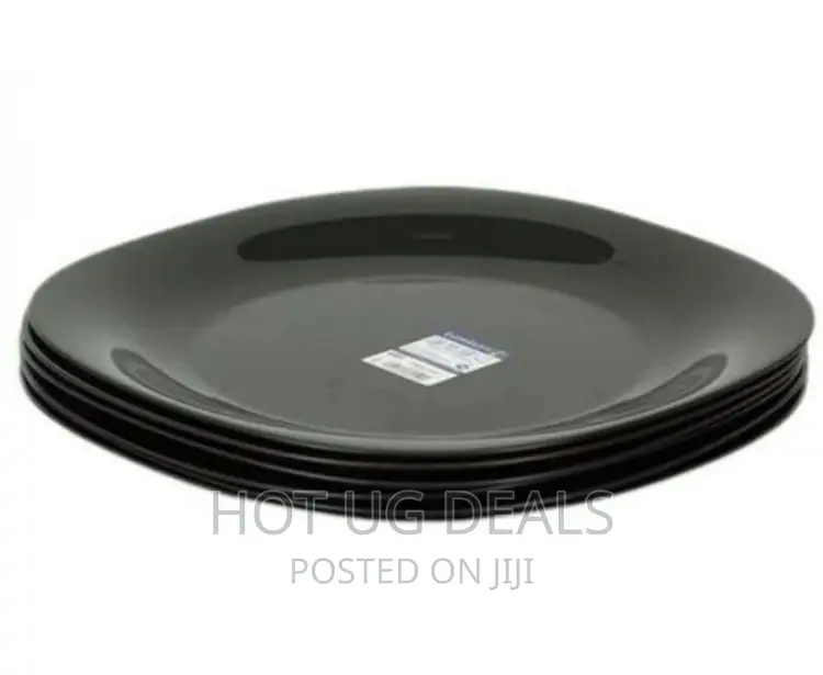 Luminarc 6 Pieces of Luminarc Square Plain Plates – Black