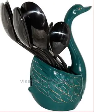 Ceramic Swan Fork, Spoon Cutlery Stand Holder