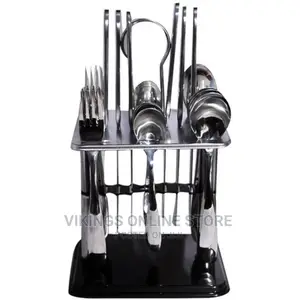 24pcs Cutlery (Forks, Spoons Knives) With a Stand –