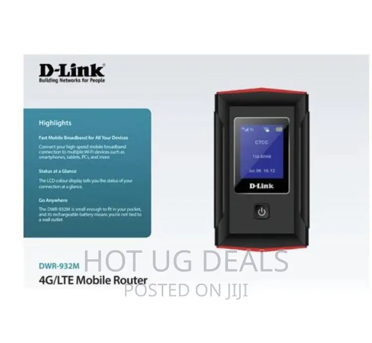D-Link 4G LTE DWR-932M Mobile Router Mifi – Black