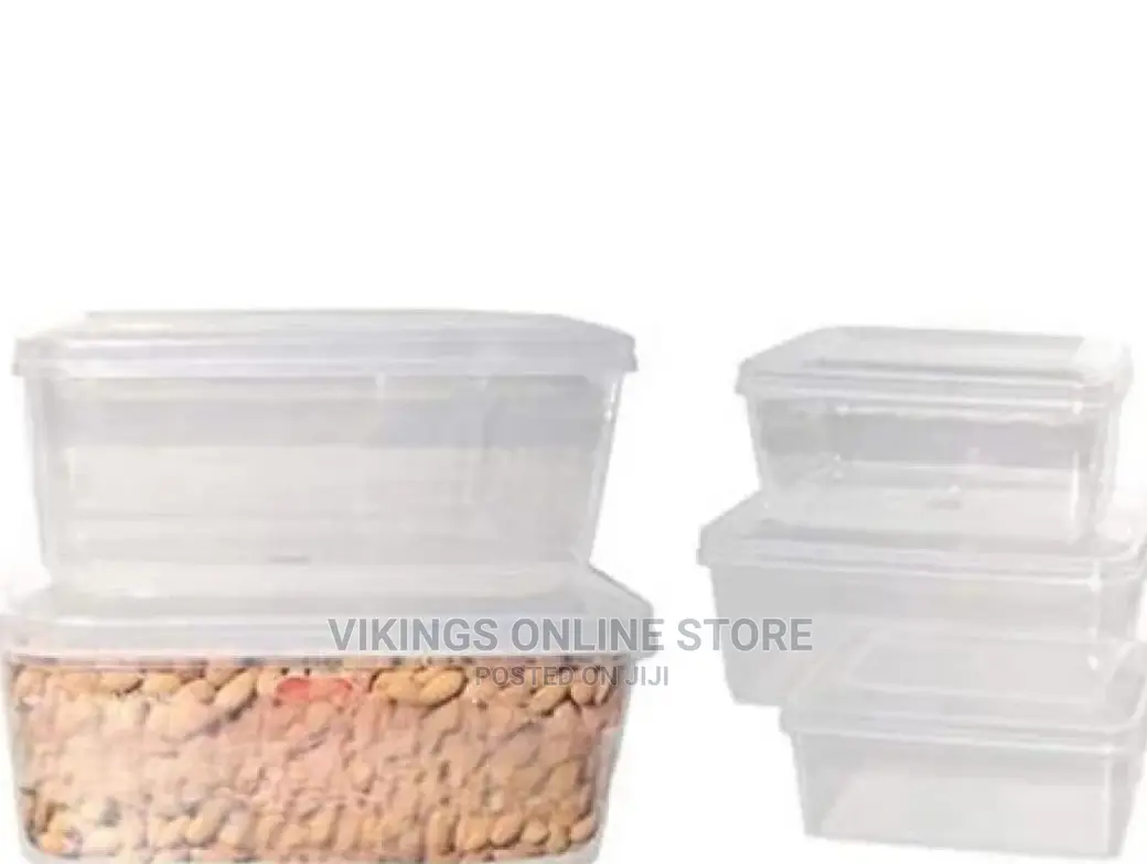5 Pc Airtight Food Storage Containers Tins With Lids,