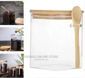 3PC Square Airtight Storage Pantry Food Glass Jars