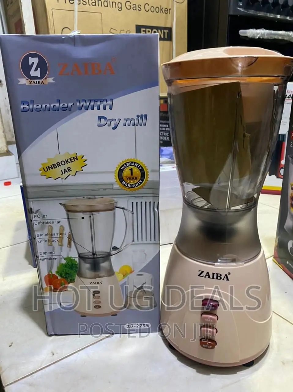 Zaiba 1.5L Electric Juice Unbreakable Blender - Cream