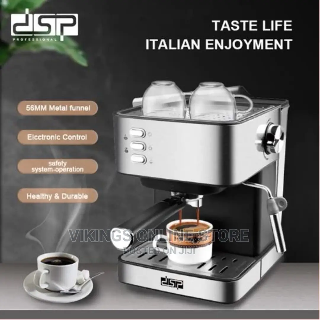 DSP 1.6 Litre Electric Espresso Coffee Maker Machine- Silver