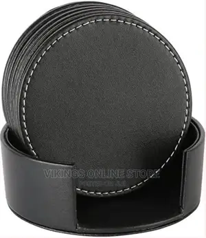 7 Piece Leather Drink Coasters