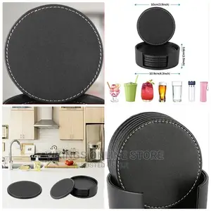 7 Piece Leather Drink Coasters