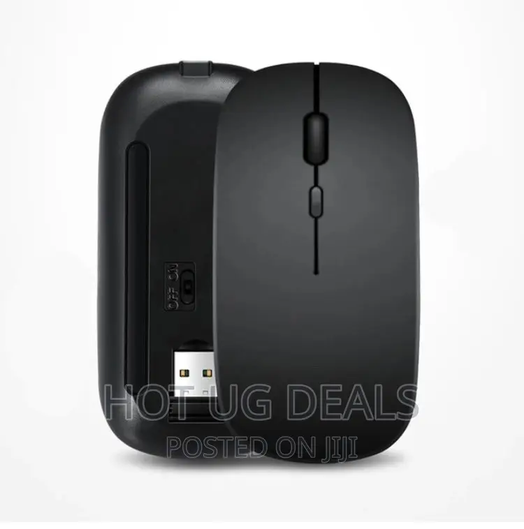 Optical Wireless USB Rechargeable Mouse Slim - Black